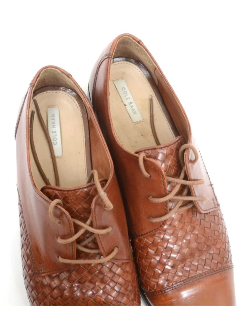 Cole Haan Leather Oxford Flats - Jagger Weave Men's 9.5 Preppy Business Dressy